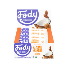 Load image into Gallery viewer, <br> Low FODMAP <br> <b><big>Almond Coconut Bars <br>(Box of 12 Bars)</big></b><br><small>Gluten &amp; Lactose Free</small>
