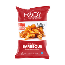 Load image into Gallery viewer, <b><big> Low FODMAP BBQ Chips </big></b><br> Kettle-Cooked <br><small>Onion, Garlic, and Gluten-Free</small>
