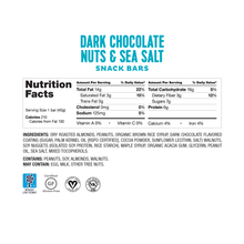 Load image into Gallery viewer, Low FODMAP <br> <b><big>Dark Chocolate, Nuts &amp; Sea Salt Bars <br>(Box of 12 Bars)</big></b><br><small>Gluten &amp; Lactose Free</small>
