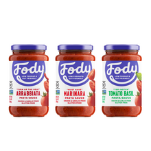 Load image into Gallery viewer, <b><big> Low FODMAP Pasta Sauce </big> </b> <br> Variety 3 Pack <br> <small> Gluten, Onion &amp; Garlic Free</small>
